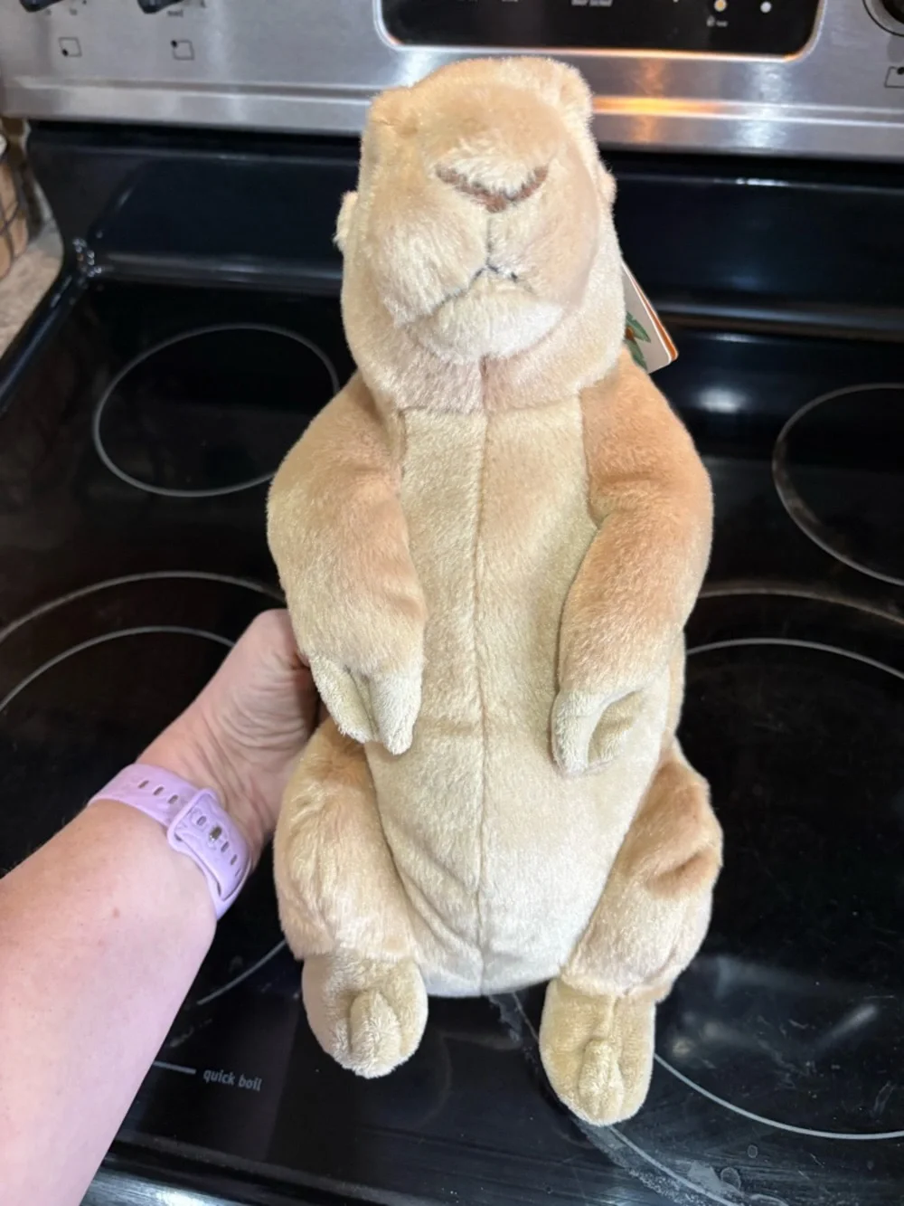Plush Small Pet Toy - Cream Standing Plush Prairrie Dog